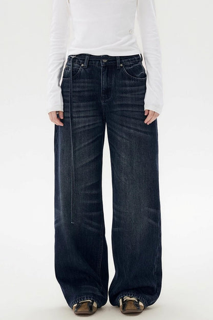 Dark Blue Vintage Whiskered Pants