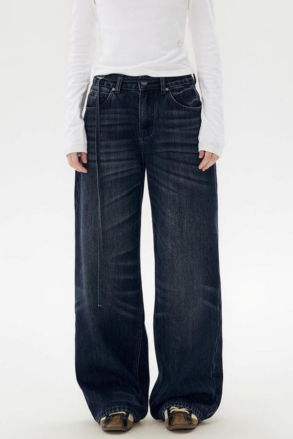 Dark Blue Vintage Whiskered Pants