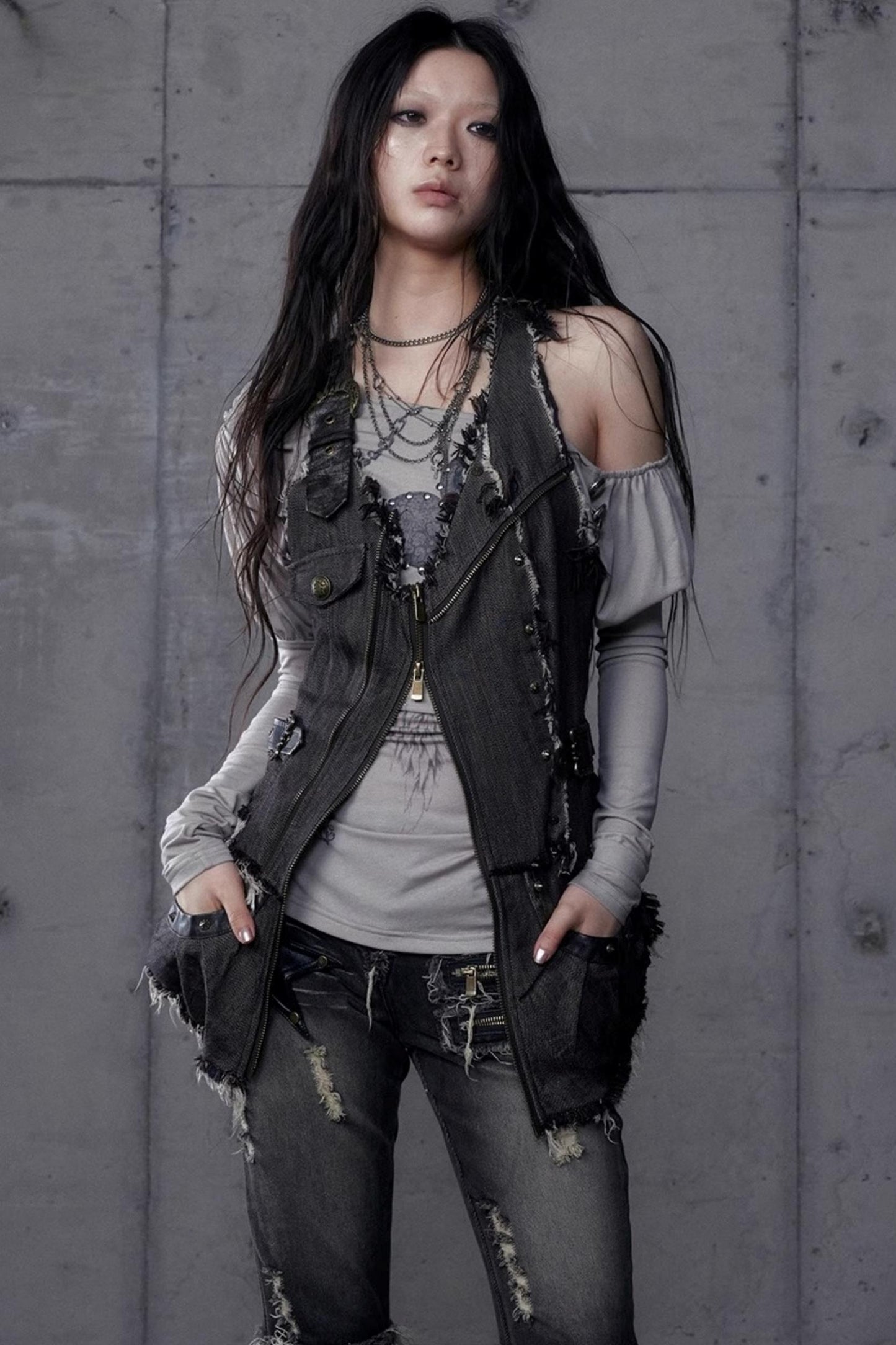 Workwear Waist Denim Vest