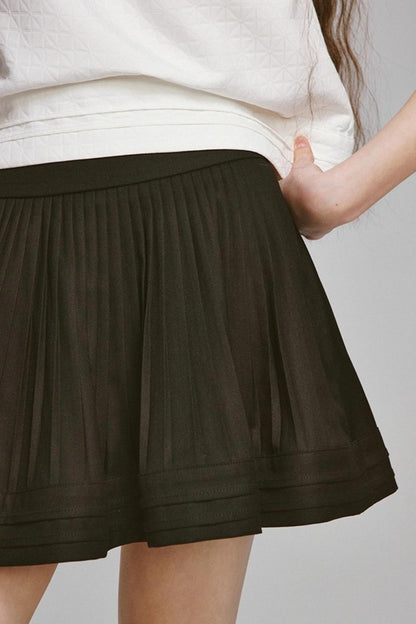 Waist Shape Short Pleated Skirt