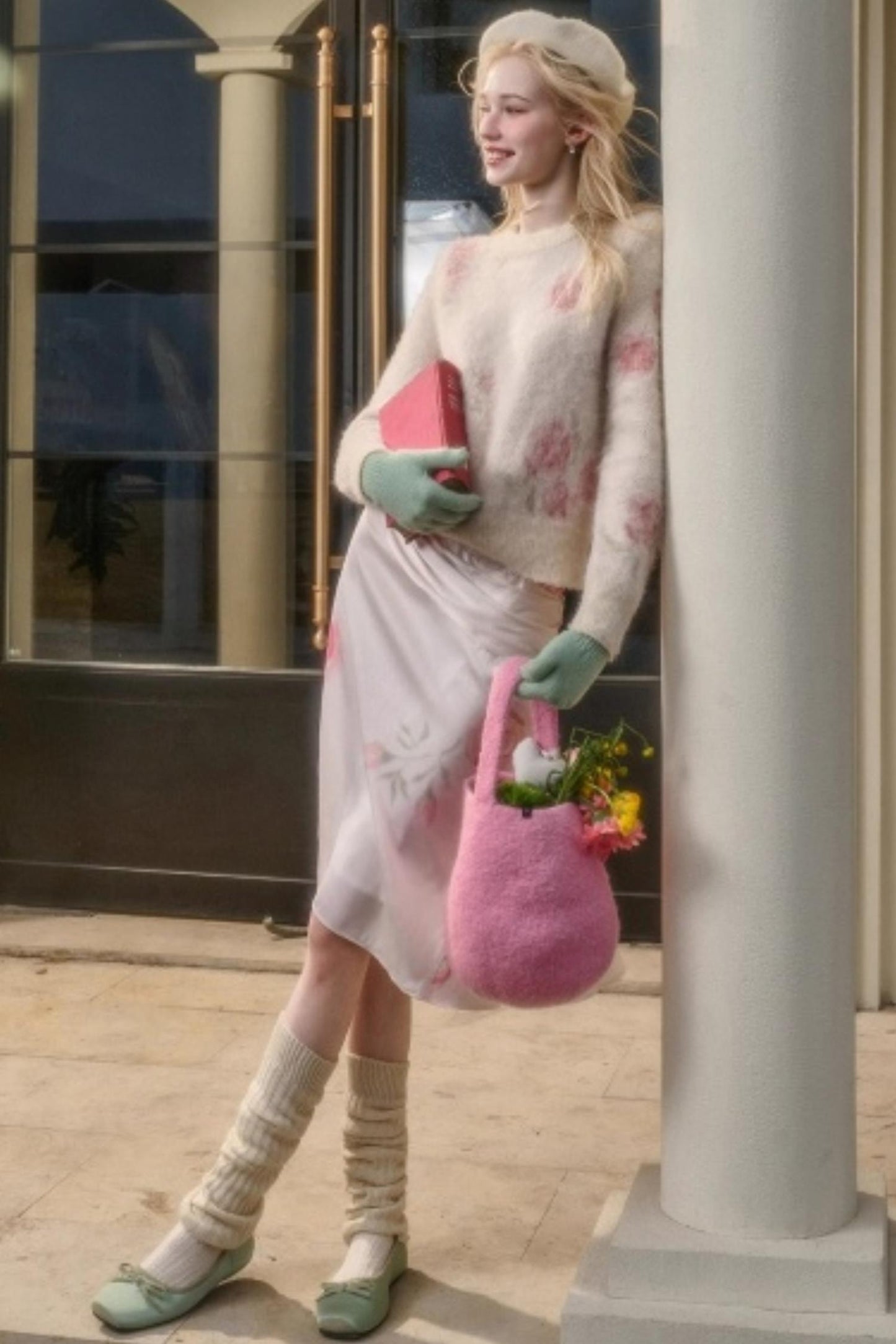 Milky Way Wool Sweater Skirt Set-Up