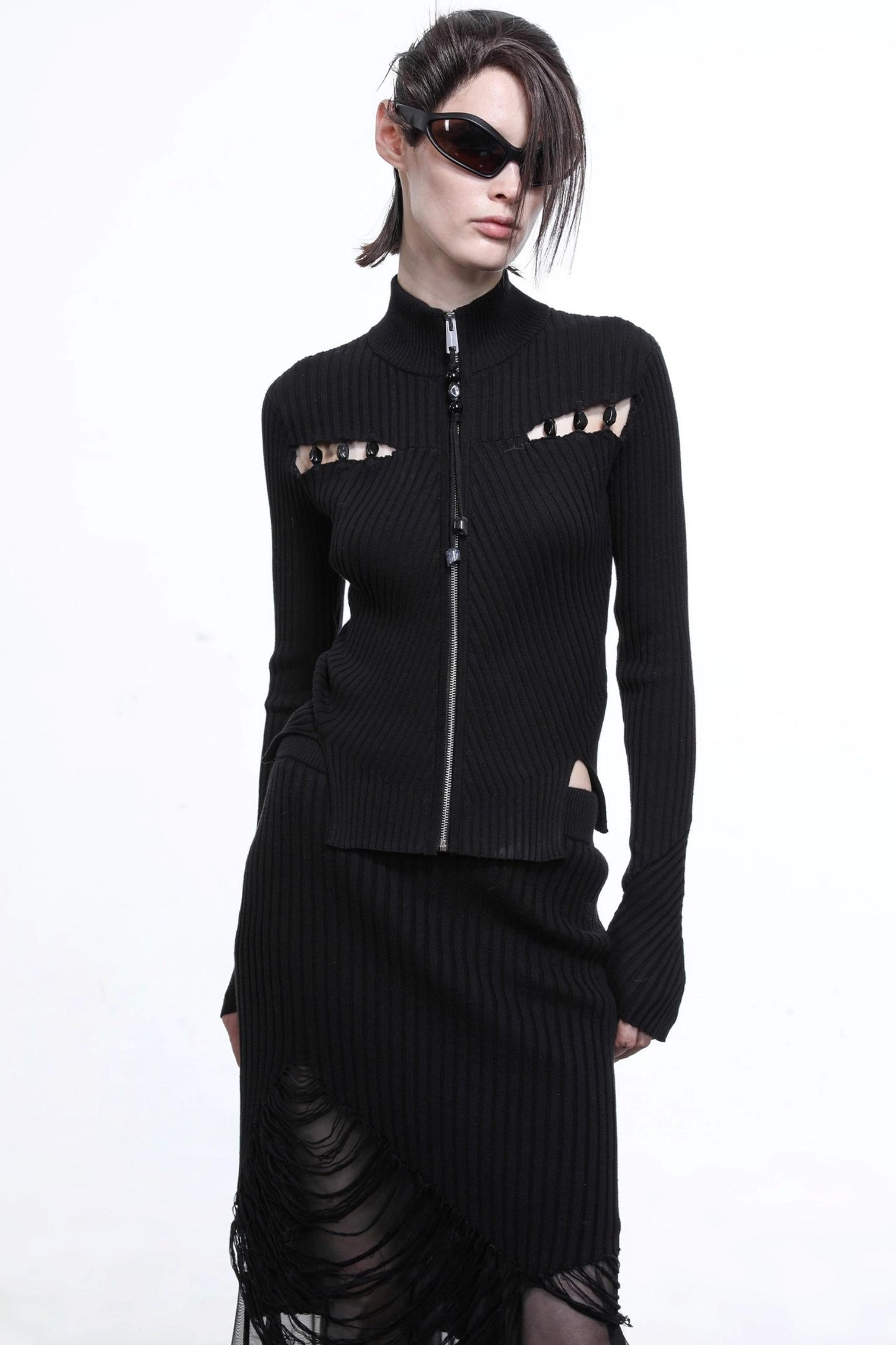 Heart Beaded Sweater Cardigan