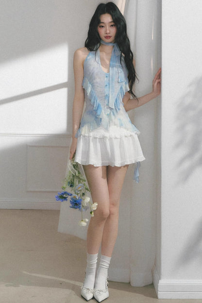 Sea Mint Halter Skirt Set-Up