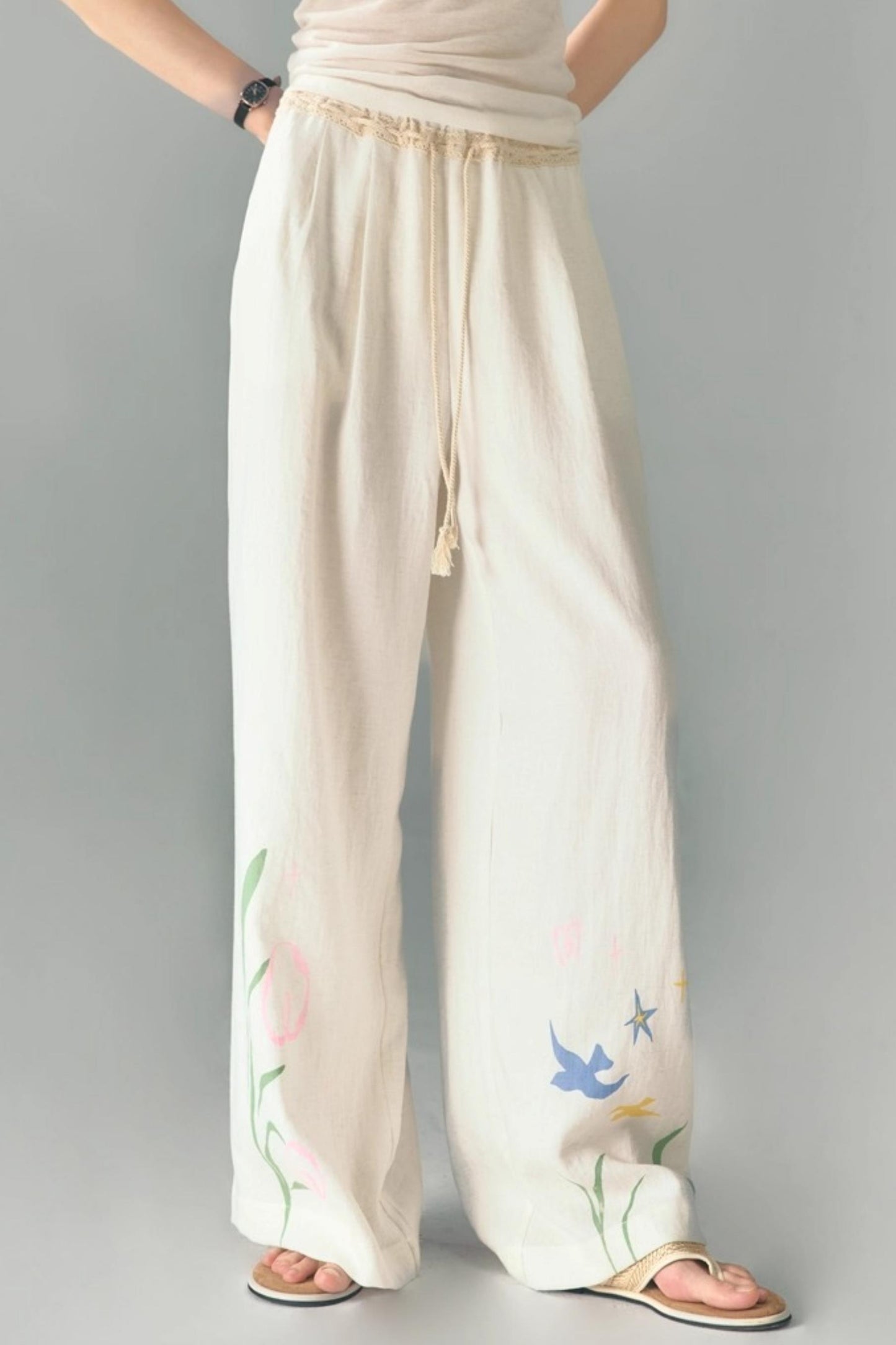 Linen Tie-Top and Pants Set-Up