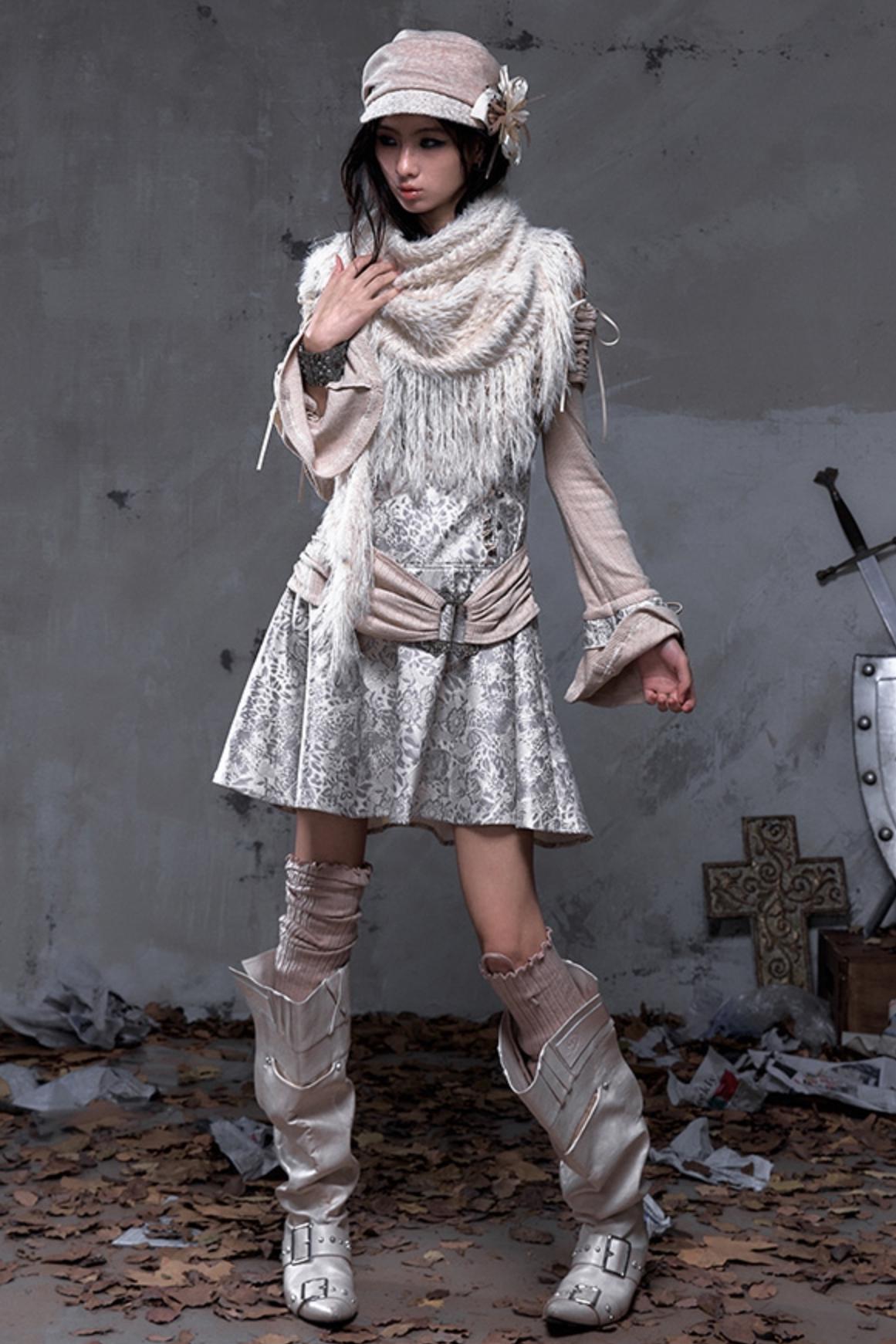 Retro Punk Patchwork Knit Dress