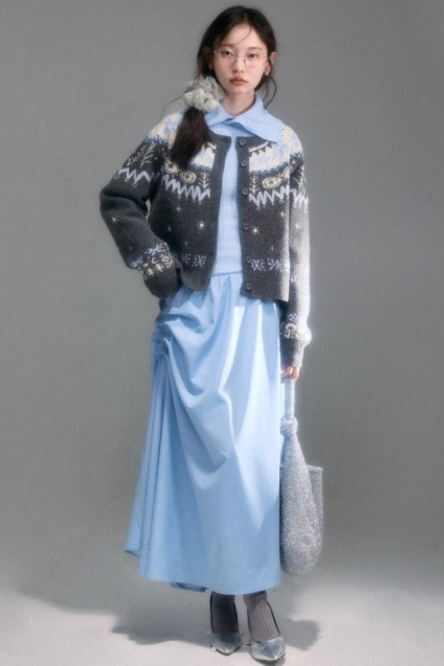 Snowflake Jacquard Cardigan Set-Up