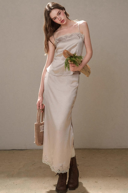 Comfortable Baby Powder Top & Skirt Set-Up