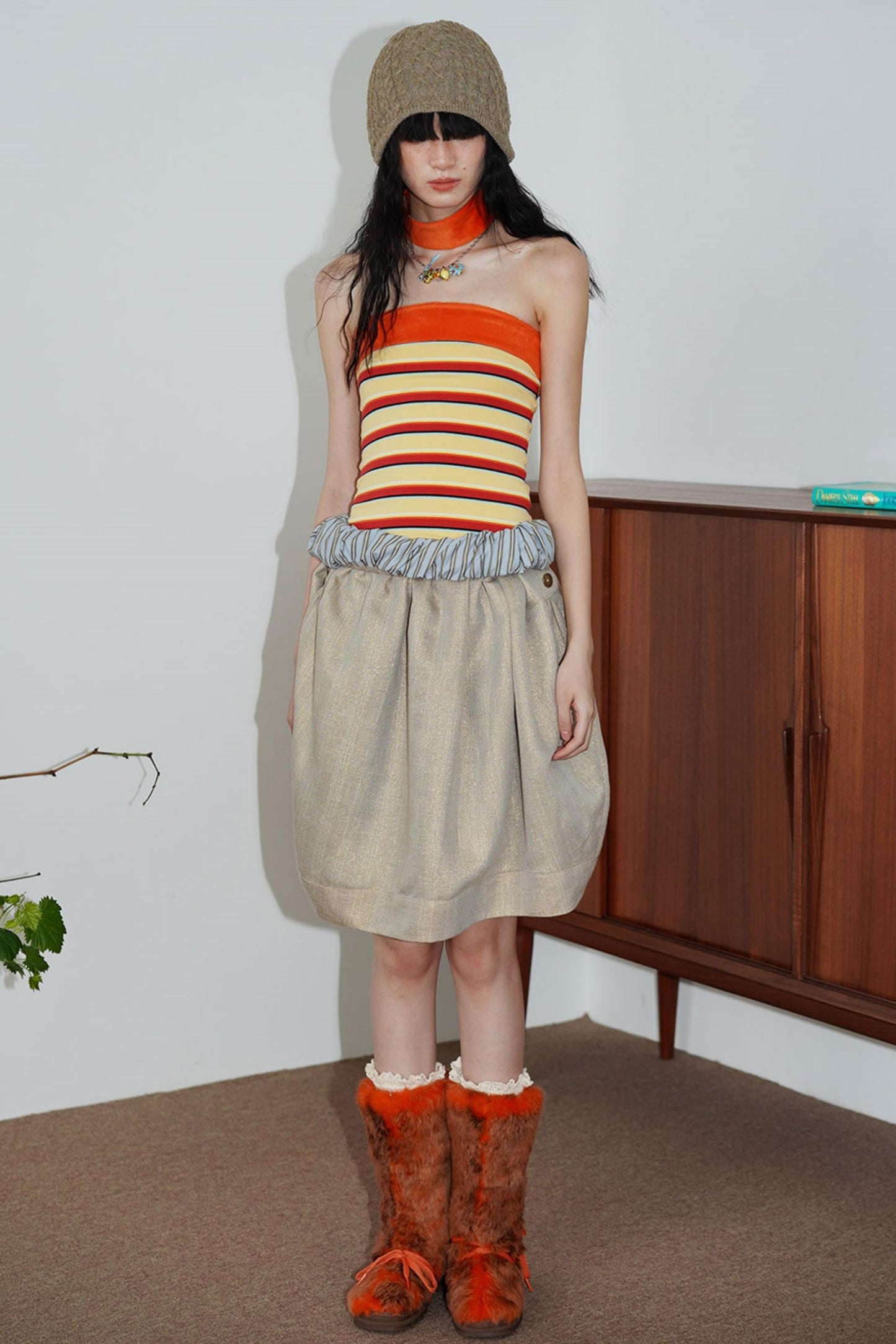 Vintage Striped Bandeau Set