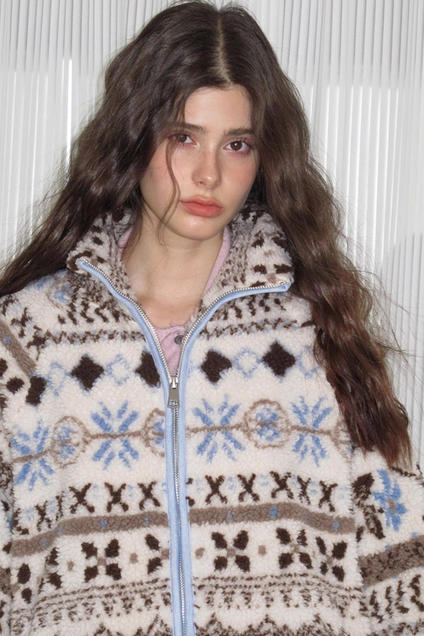 Sea Salt Cocoa Faux Shearling Jacket Set-Up