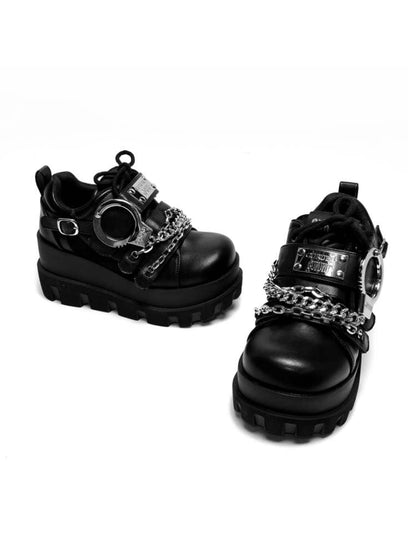 Y2K Handcuffs Velcro Platform Shoes