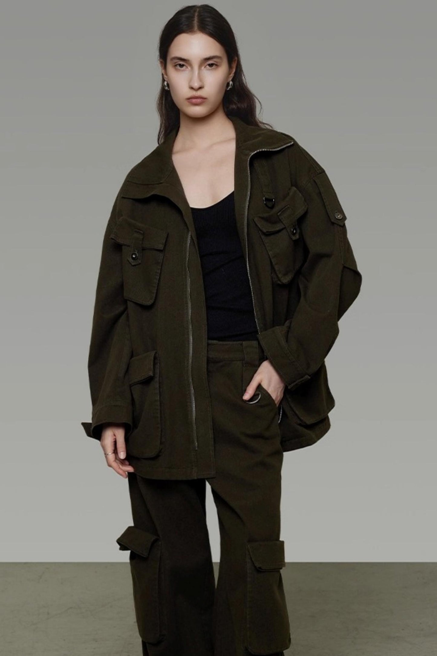 Vintage Cargo Silhouette Coat Set- Up