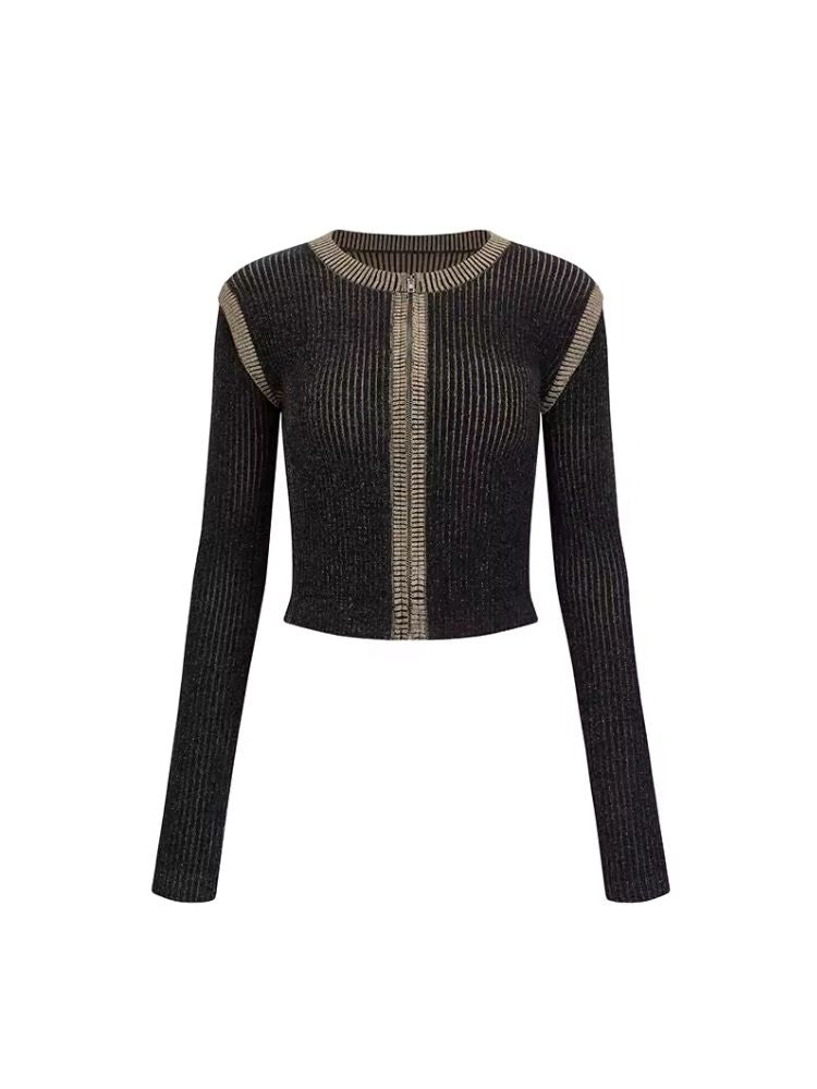 Retro thin Slim knit sweater