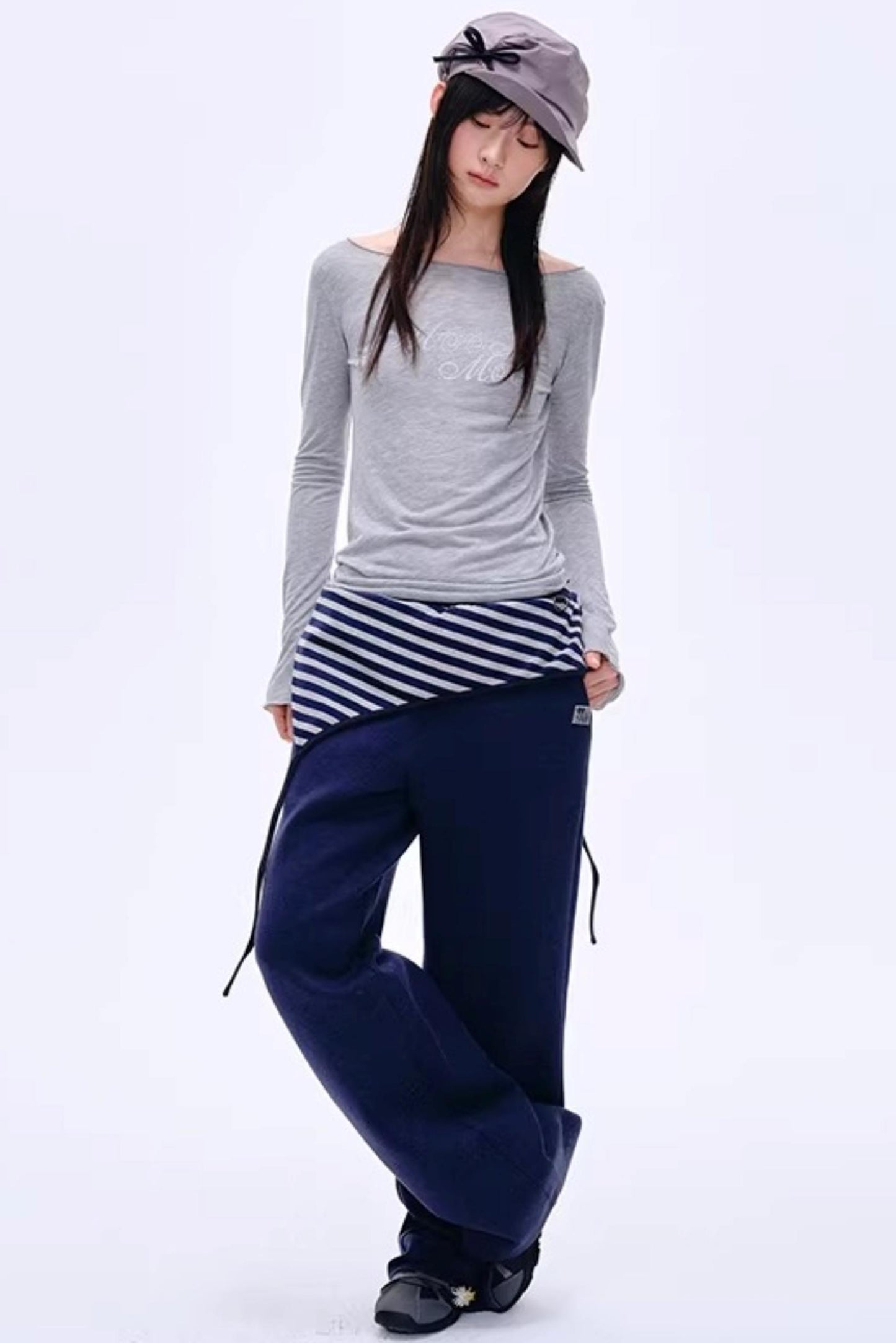 Distressed Letter Print Sweater