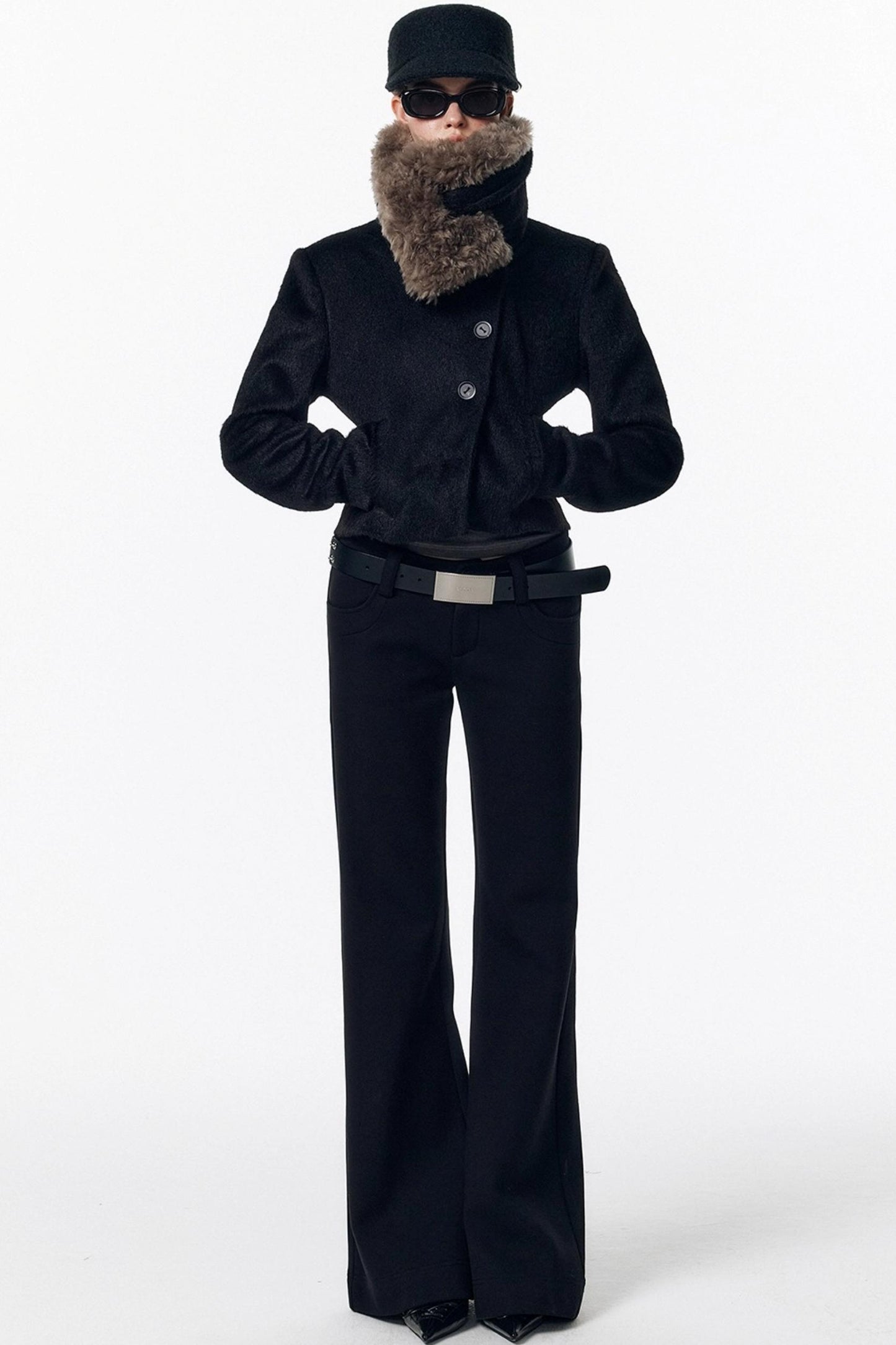 Detachable Fur Wool Coat