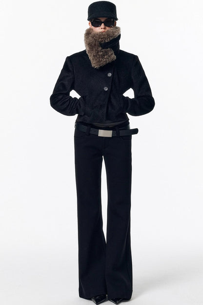 Detachable Fur Wool Coat