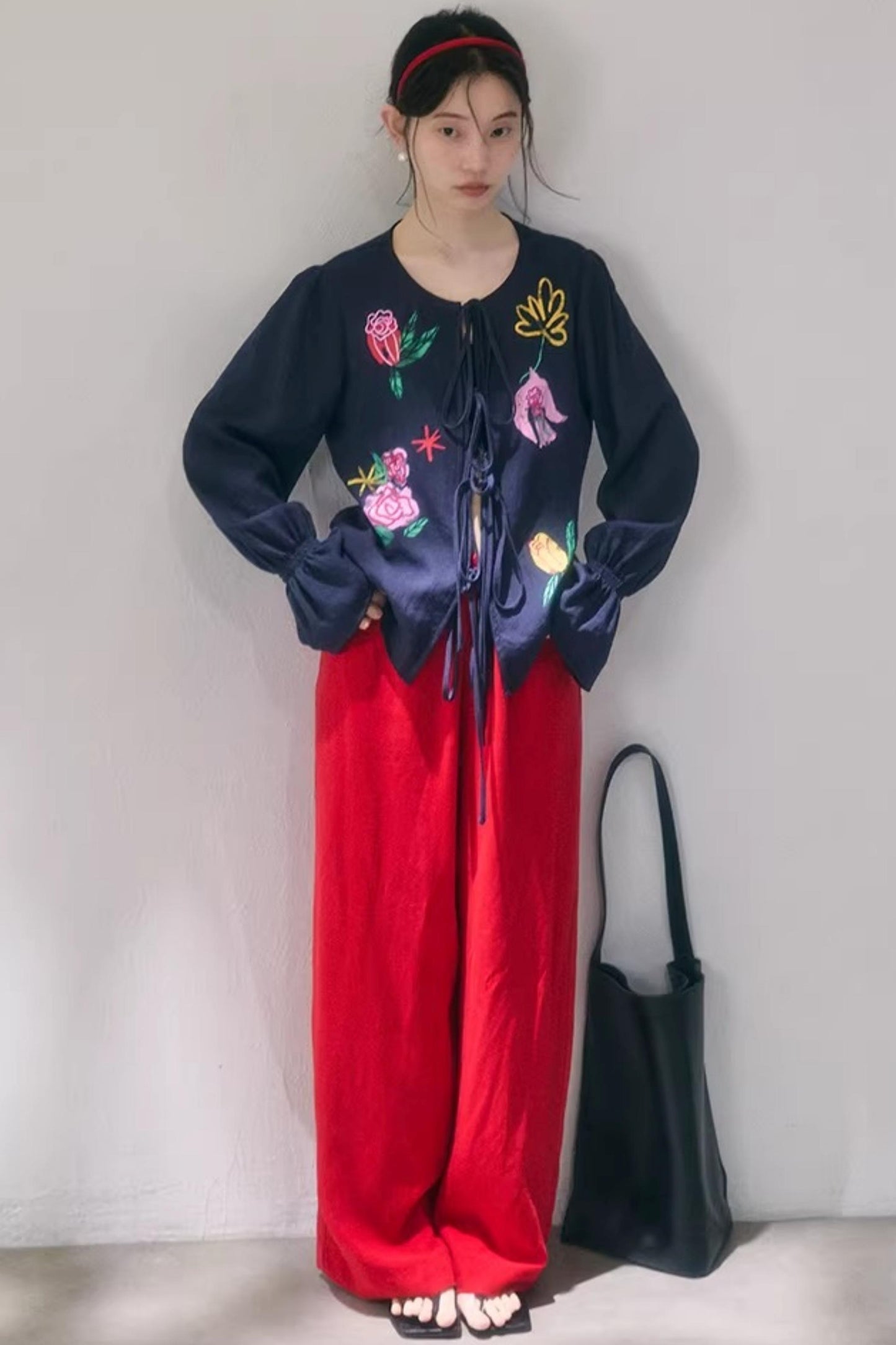 Linen Blend Wide-Leg Pants