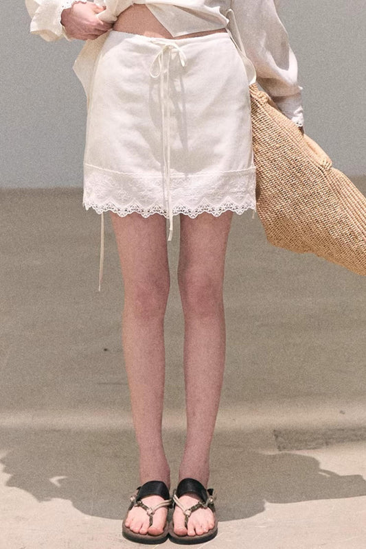 Lyocell Embroidered Draped Skirt Set-Up