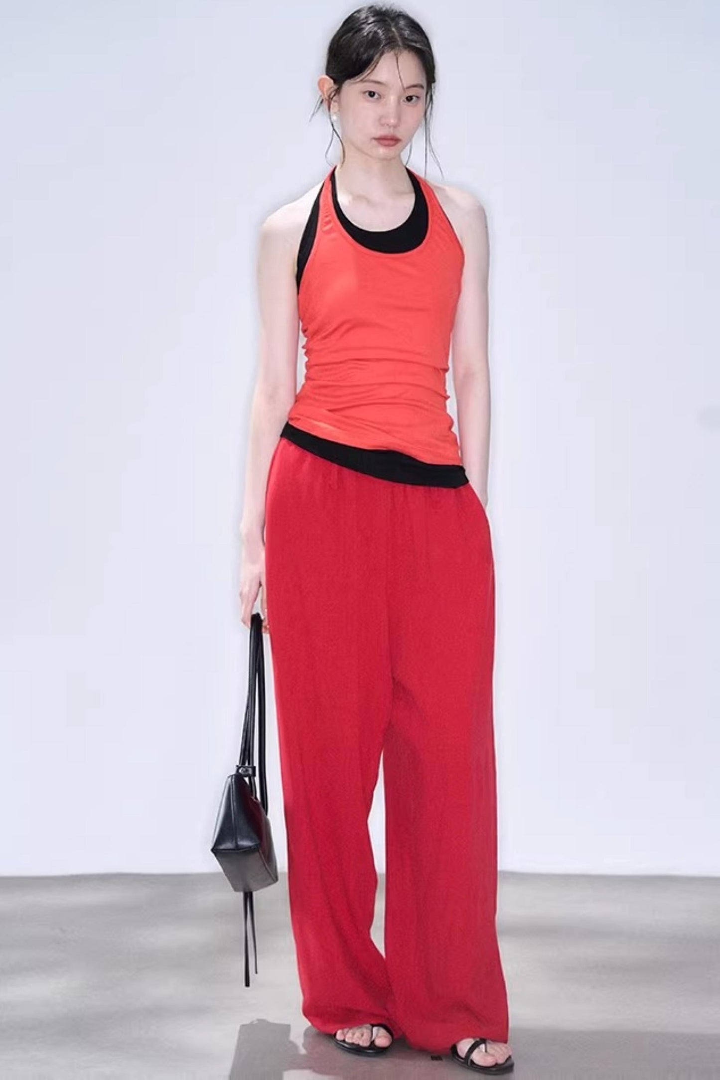 Linen Blend Wide-Leg Pants
