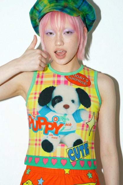 Amerikanisches Y2K-Tanktop mit Print