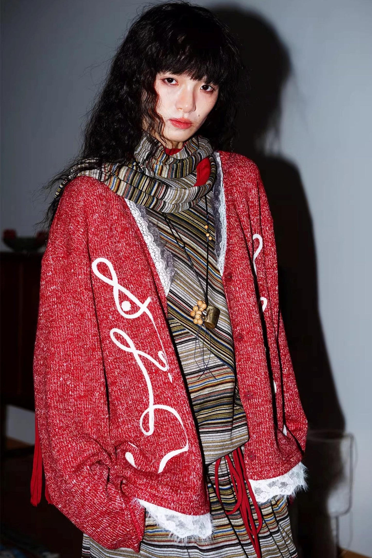 Striped Brushed Long-Sleeved Top