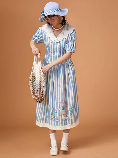 Genesis Blue and White Striped Dress