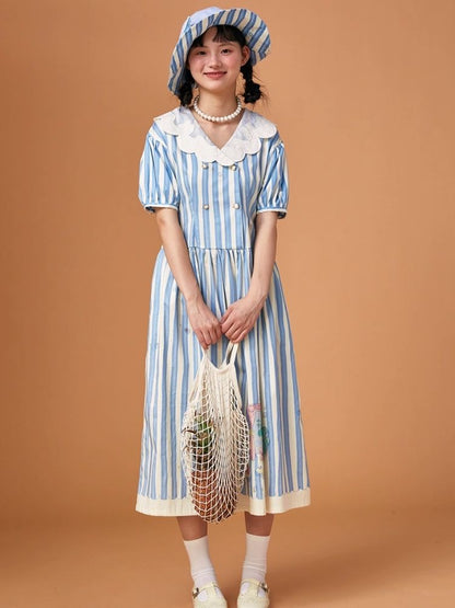 Genesis Blue and White Striped Dress