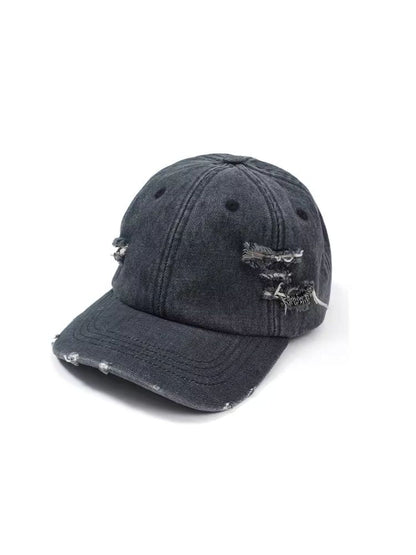 Plaid rivets strap duck tongue cap