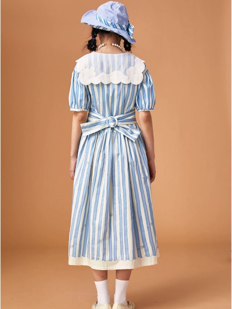 Genesis Blue and White Striped Dress