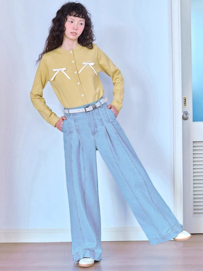 Versatile casual loose-fitting denim pants