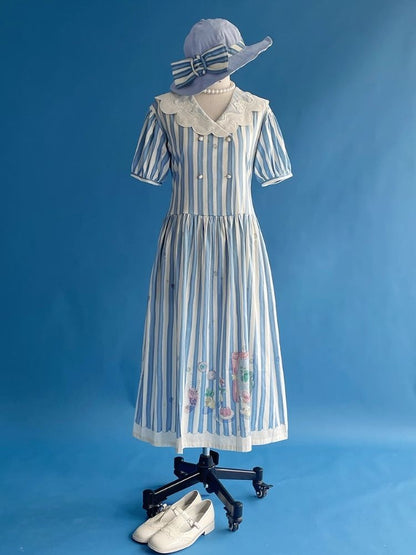 Genesis Blue and White Striped Dress