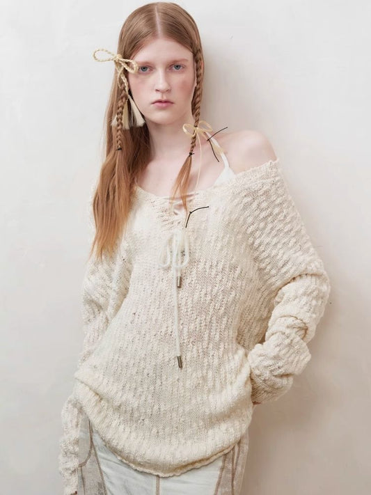 Slouchy Style Loose Knit Cowl Top