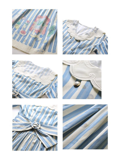 Genesis Blue and White Striped Dress