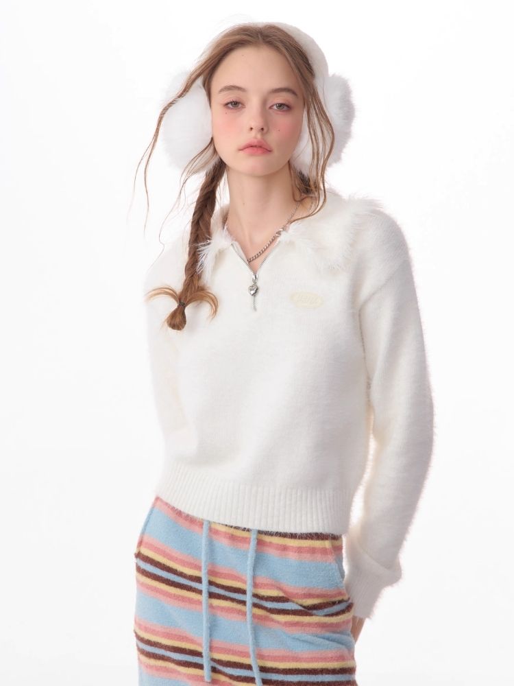 Thick wool polo neck sweater