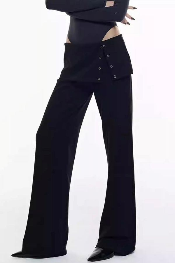 Knit Slit Hip-Covering Pants