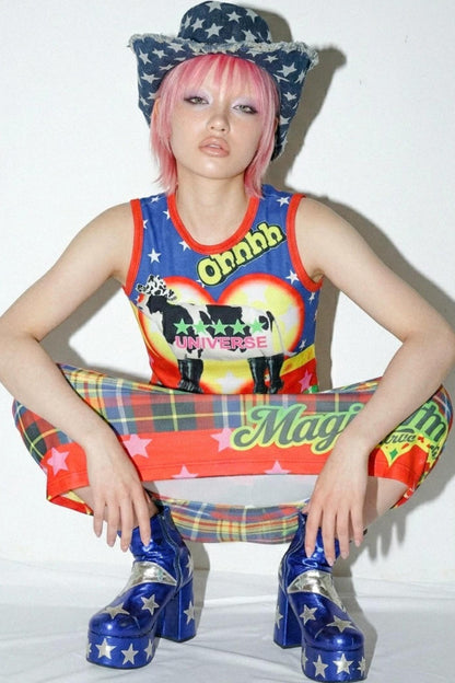 Amerikanisches Y2K-Tanktop mit Print