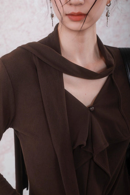 Design Streamer Knitted Top Skirt Set