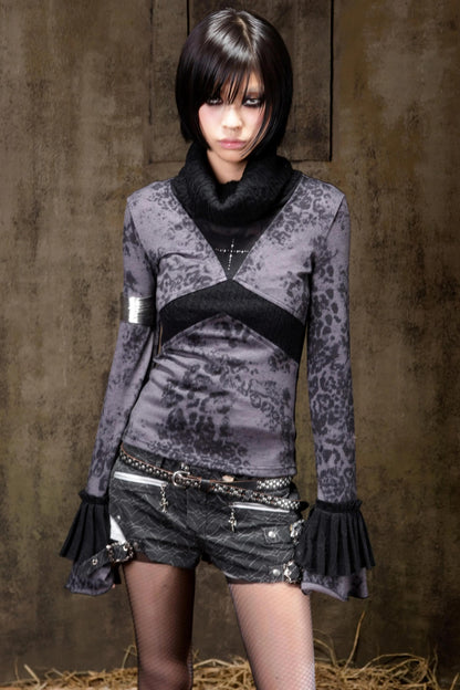 Retro Color-Block Knit Top