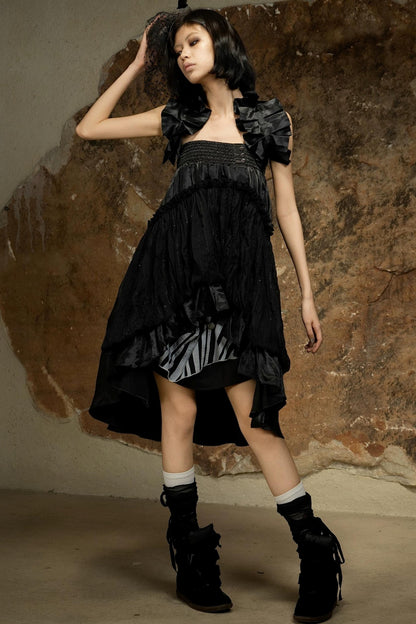 Asymmetrical Retro Tube Skirt
