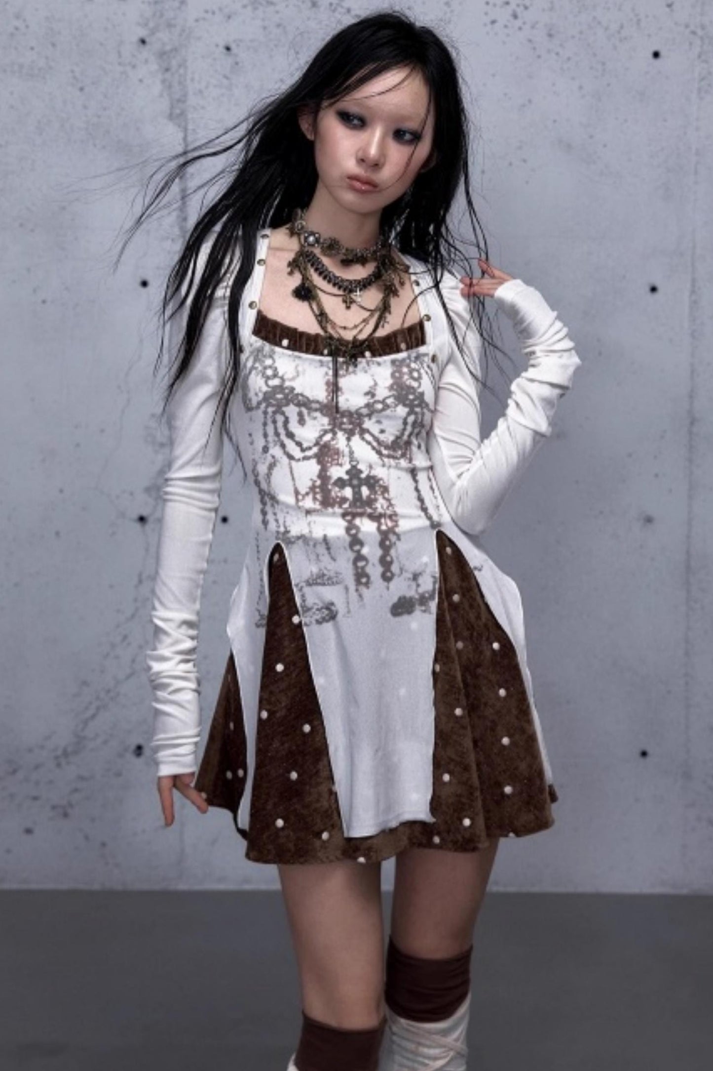 Baroque Velvet Plaid Dress