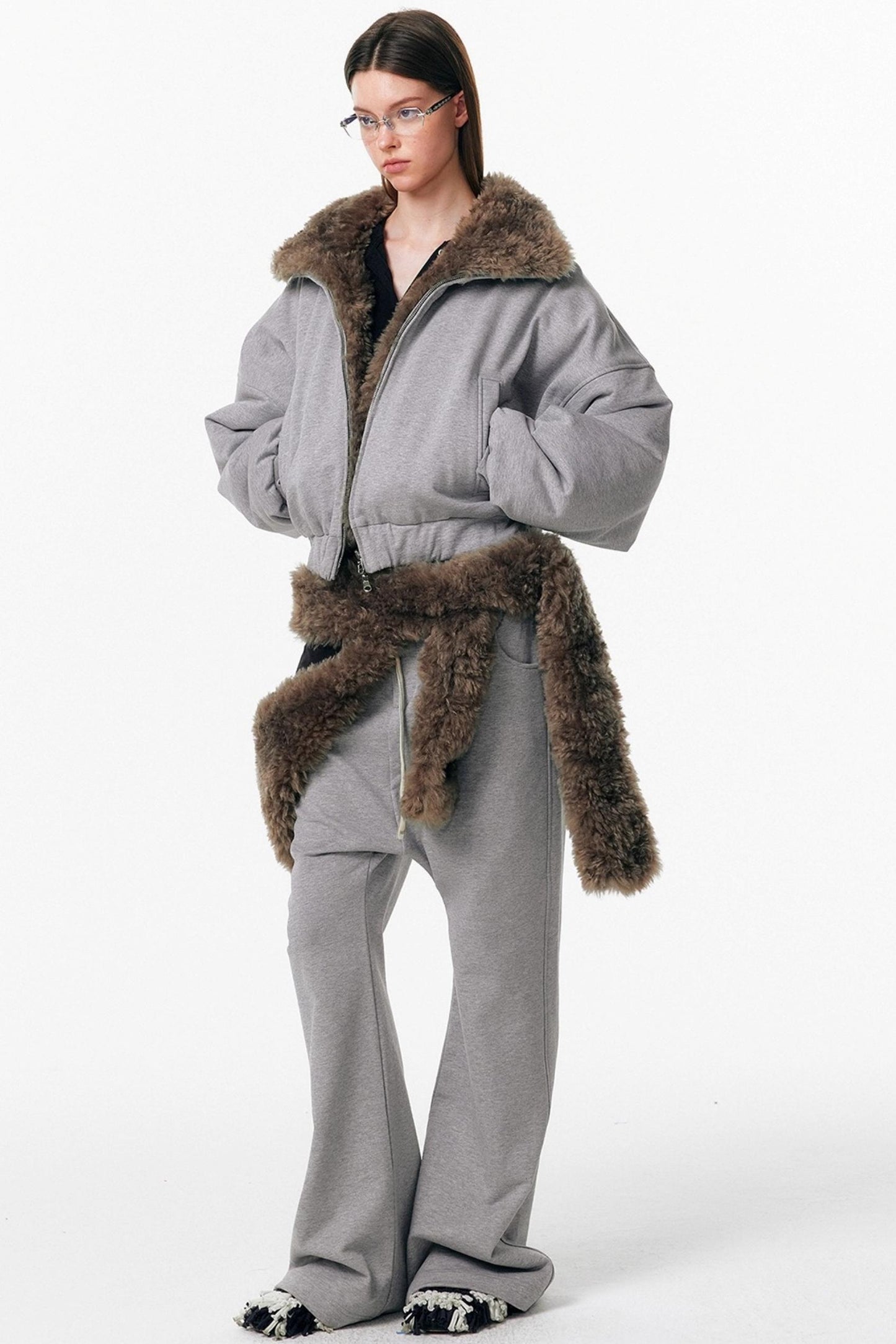 Eco-Friendly Fur Hooded Scarf