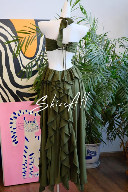 Wandering Wind Strappy Ruffled Dress