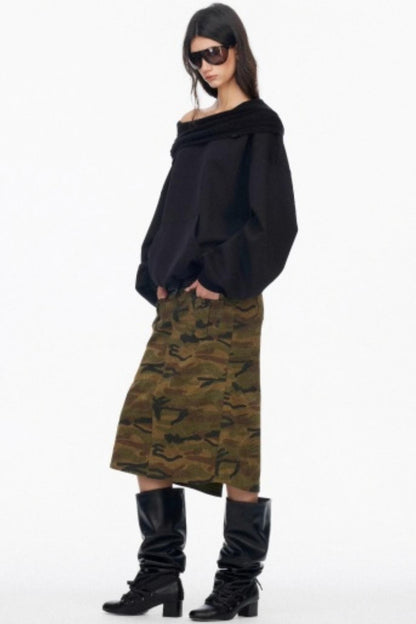 Vintage Camouflage Mermaid Skirt