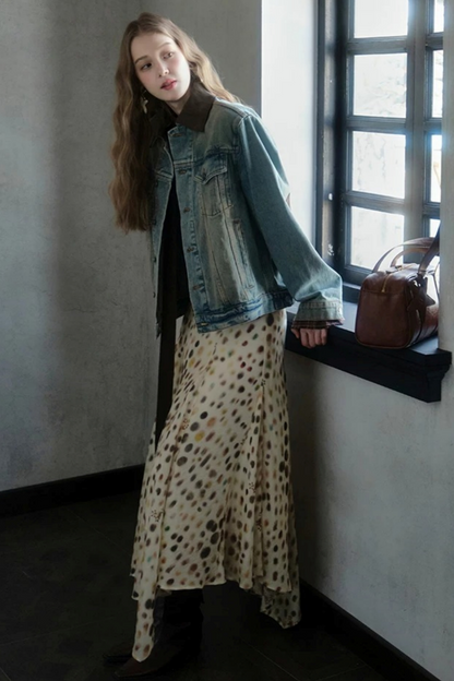 Artistic Polka Dot Asymmetrical Skirt