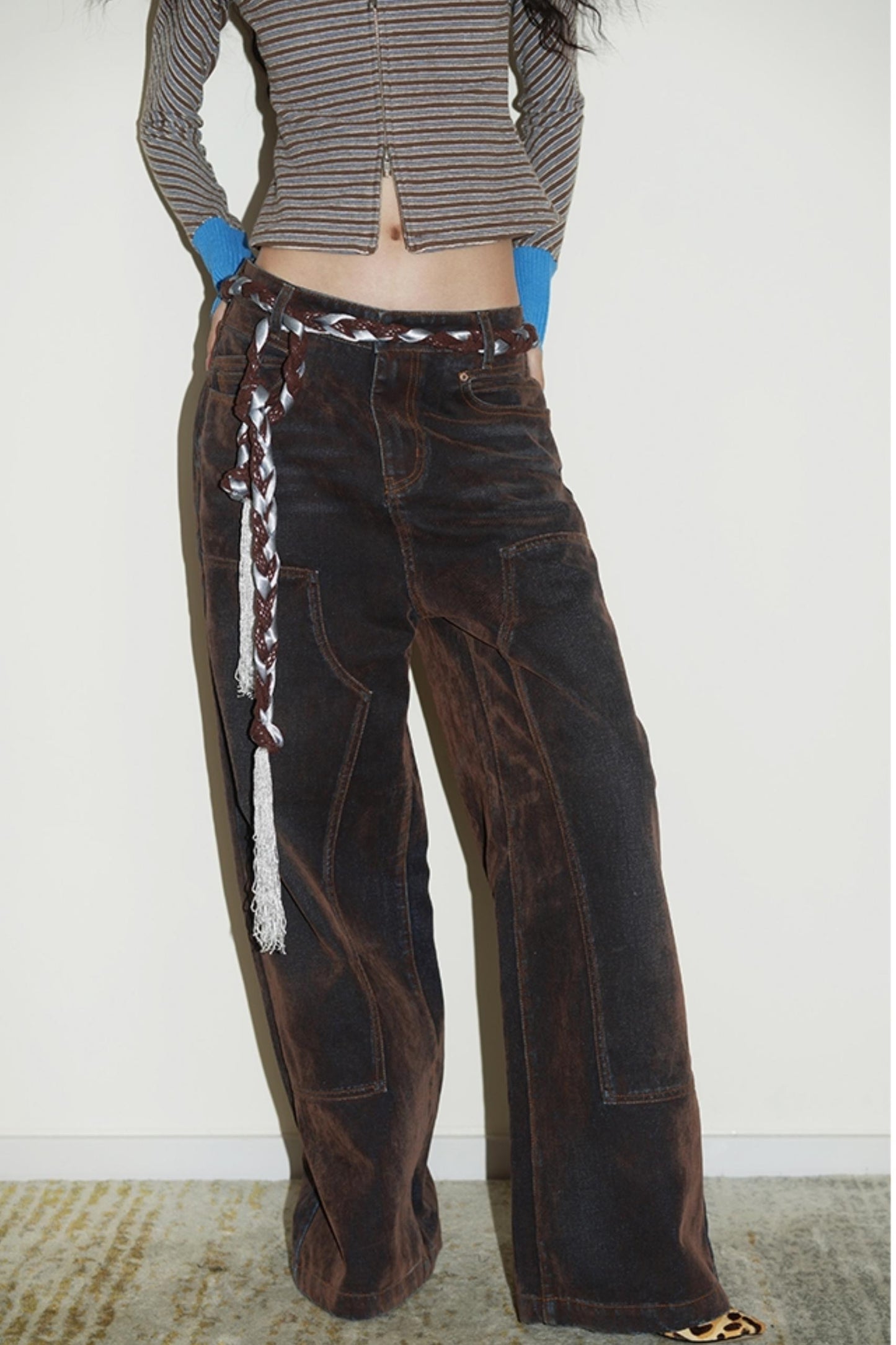 Retro High-Waist Wide Leg Pants