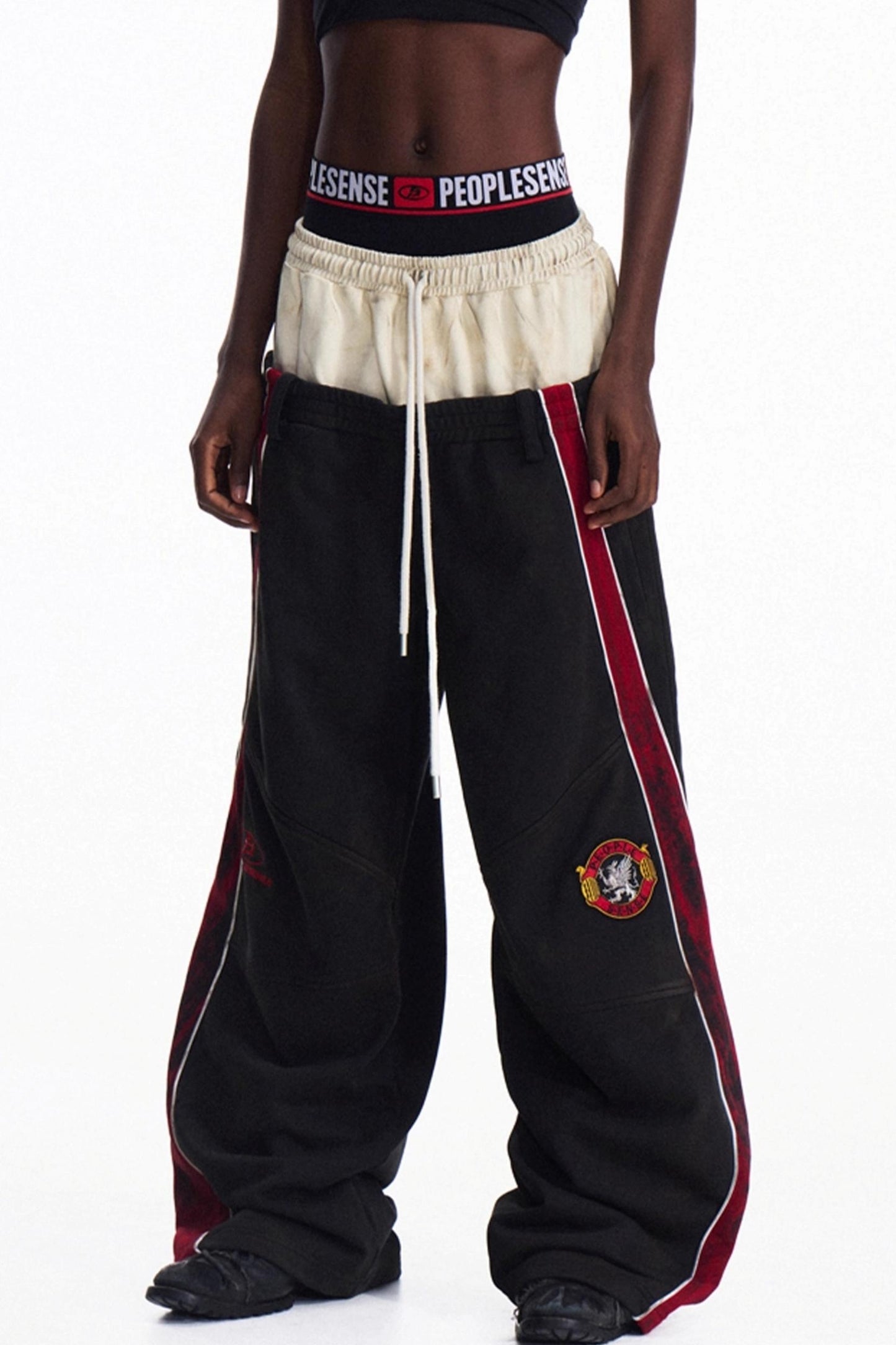 Racing Contrast Wide-Leg Trousers