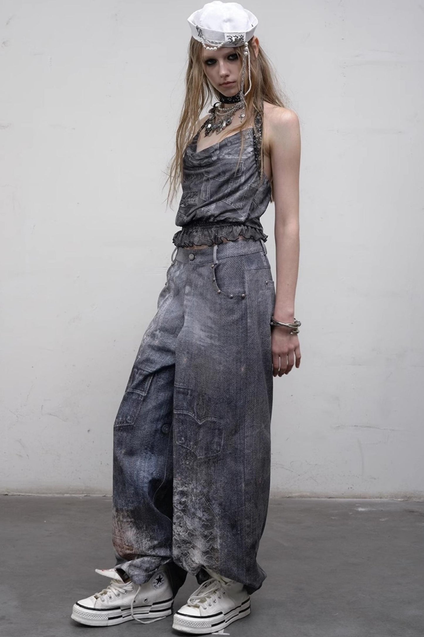 Punk Silhouette Strap Top