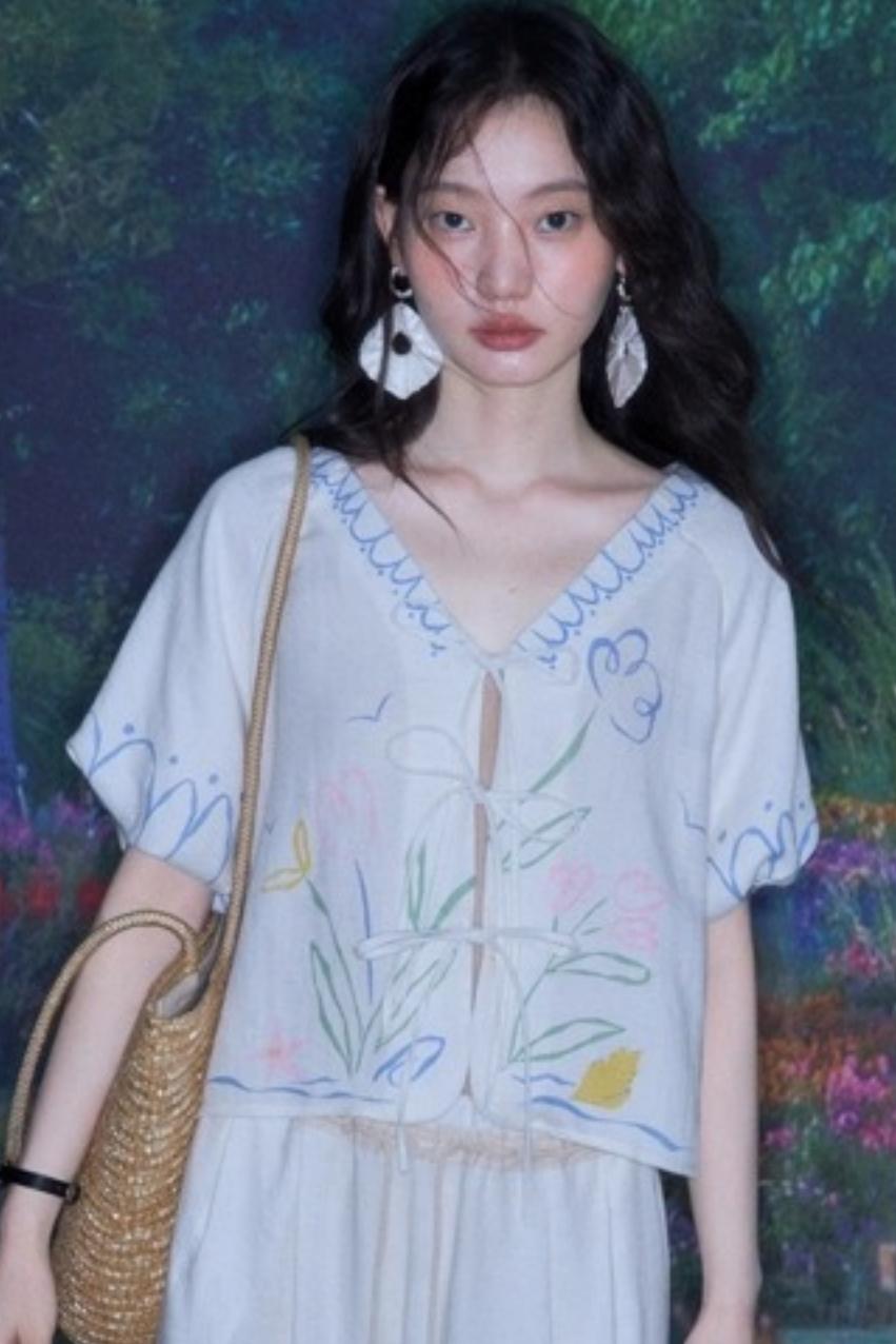 Morning Dew Tulip Tencel Linen Strappy Set-Up