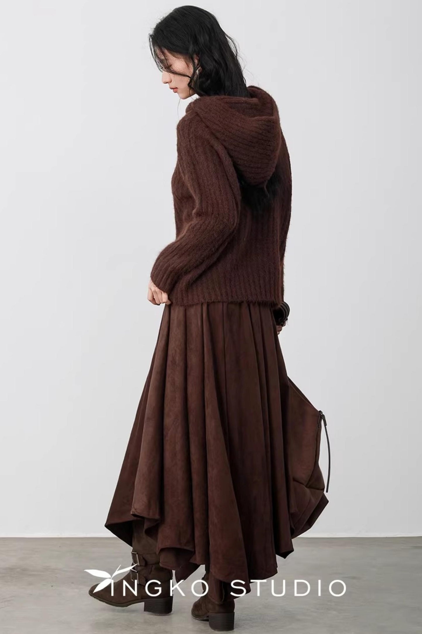 Hollow Cocoa Hood Sweater