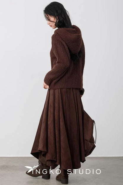 Hollow Cocoa Hood Sweater