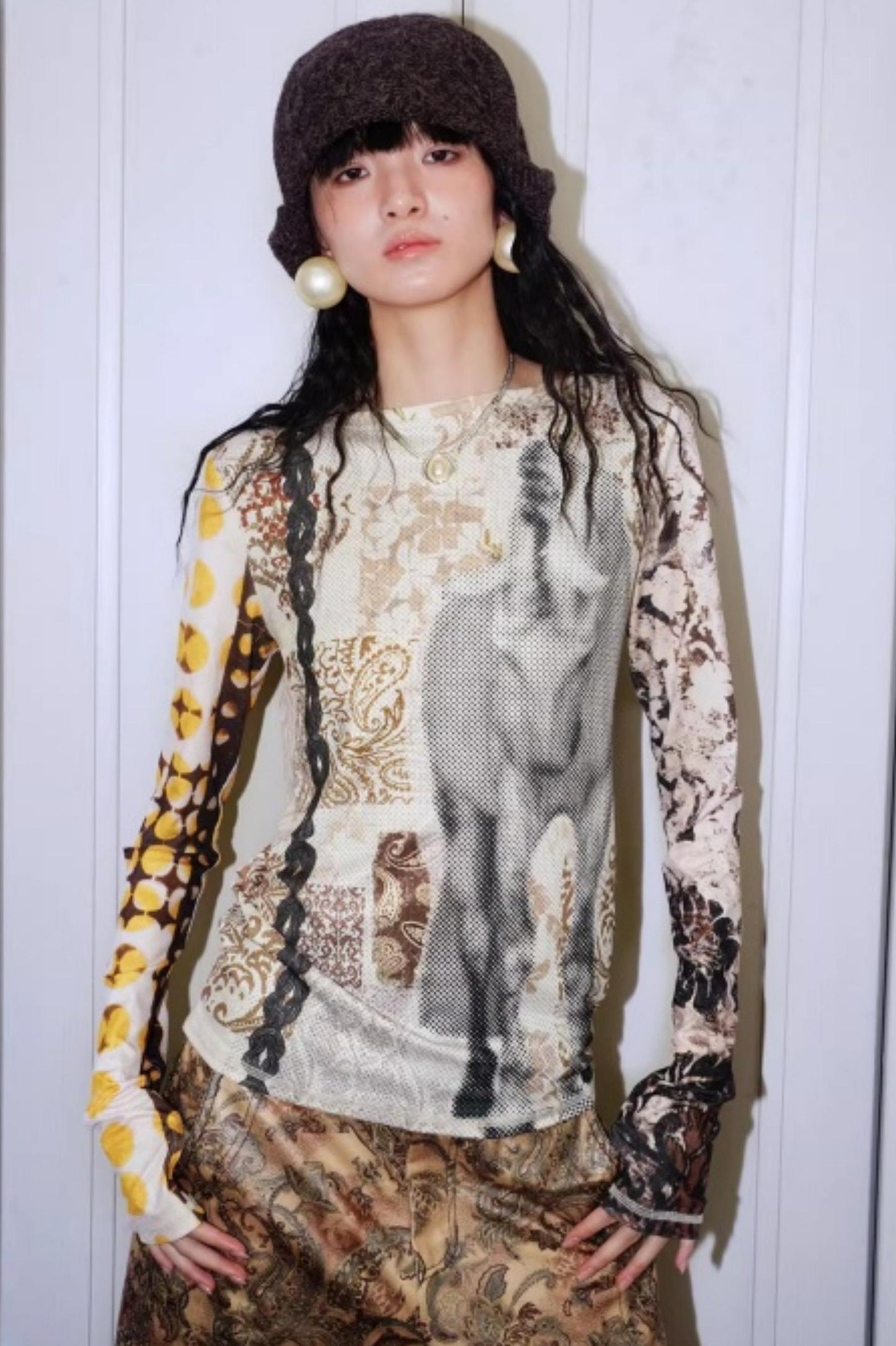 Autumn Niche Printed Sleeve Top